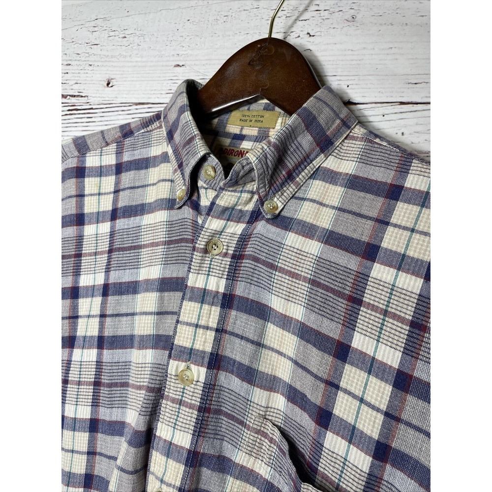 Adirondack by Savile Row‎ Mens Medium Plaid Cotton Flannel VINTAGE